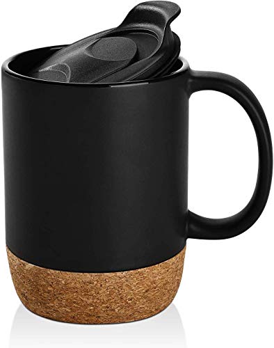 Dowan 15 Oz Coffee Mug Sets Set Of 2 Large Ceramic Mugs With Insulated Cork And Splash Proof 8133