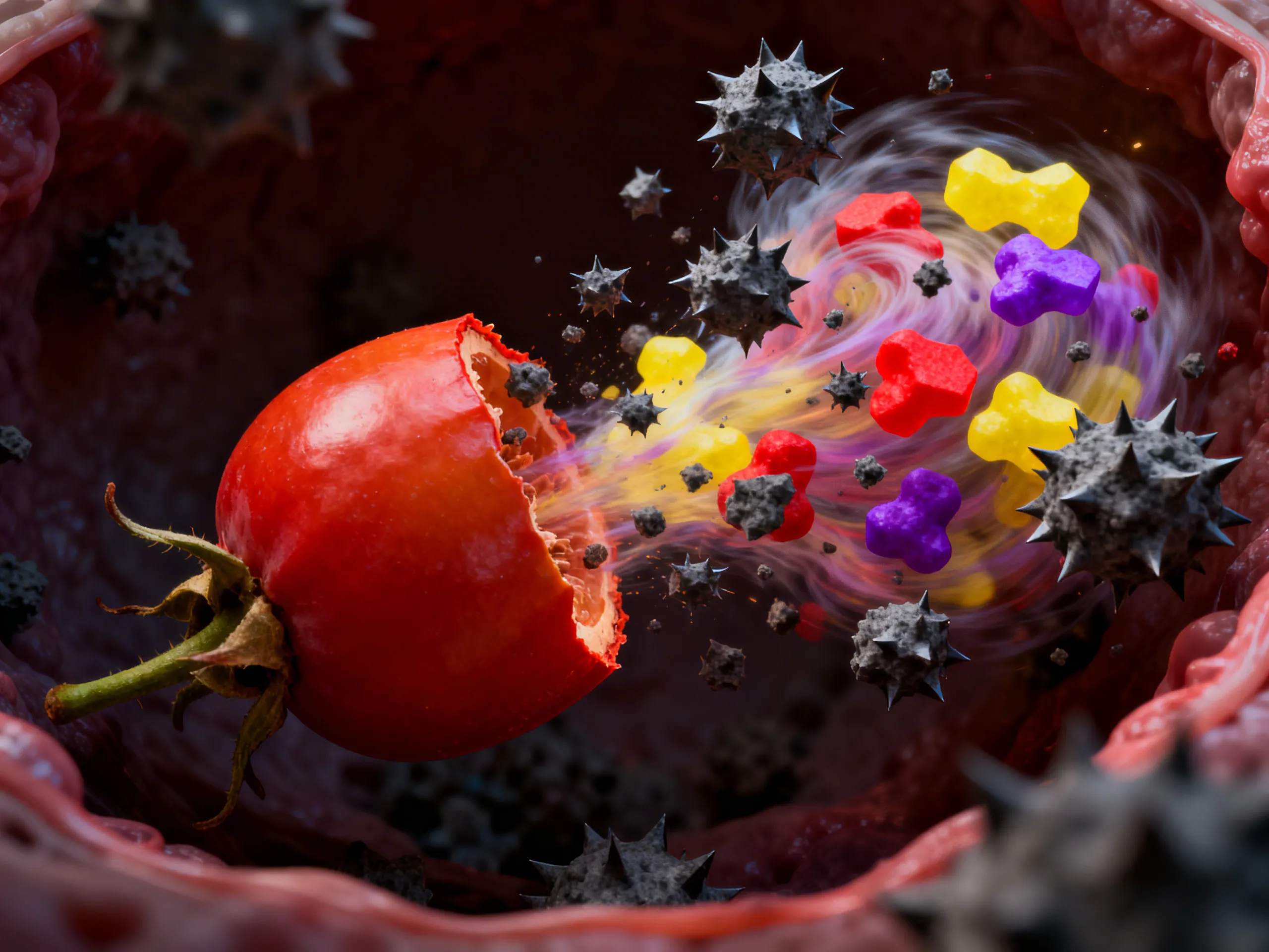 Antioxidant network rose hips flavonoids quercetin catechins free radicals