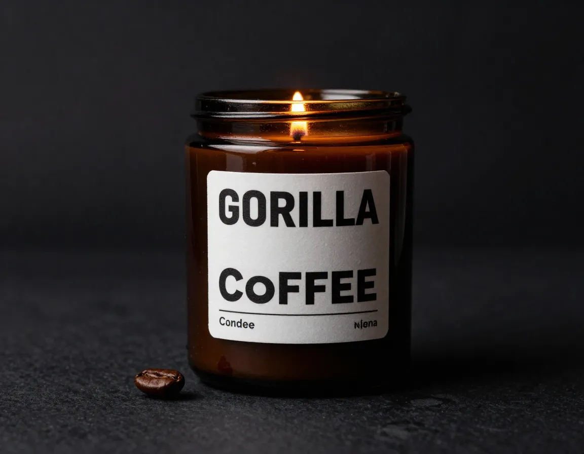Intense pure coffee aroma gorilla candles jar for a high energy demanding workday