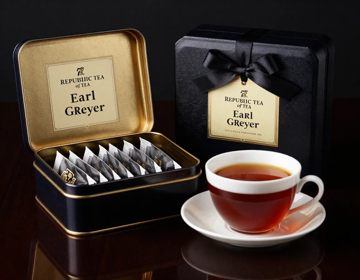 Republic of tea earl greyer with intense bergamot in gift tin