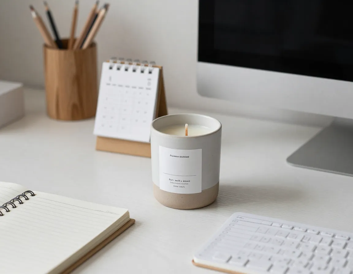 Sustainable premium soy blend coffee candle with subtle vanilla notes for daily use