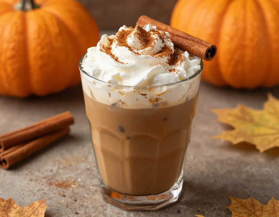 Pumpkin spice vanilla sweet cream nitro cold brew autumn