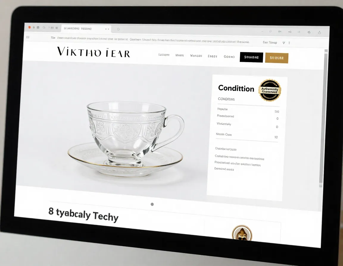 Online retailer website featuring professional vintage teacup photography
