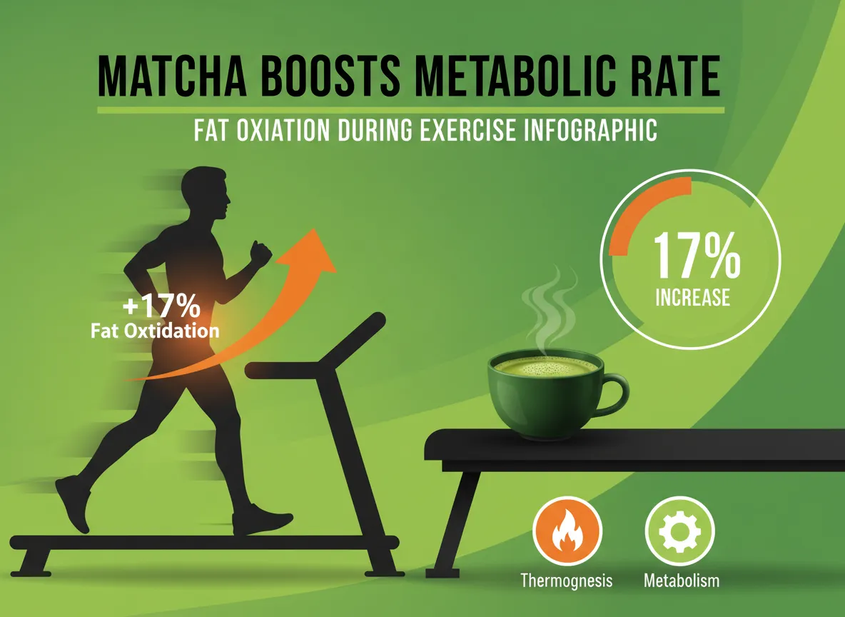 Fat oxidation during exercise matcha boost metabolic rate infographic