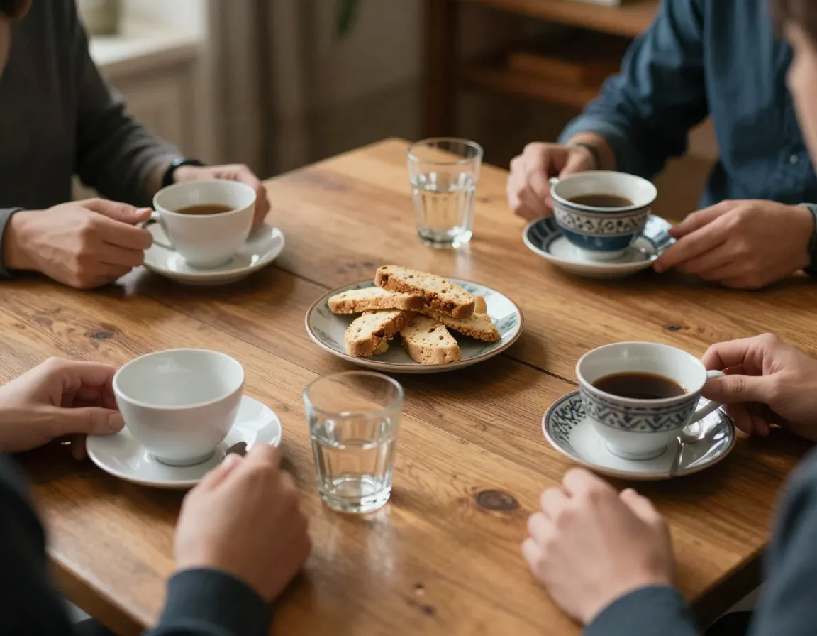 Socialconnectionsetupmultiplecupsconversationgathering