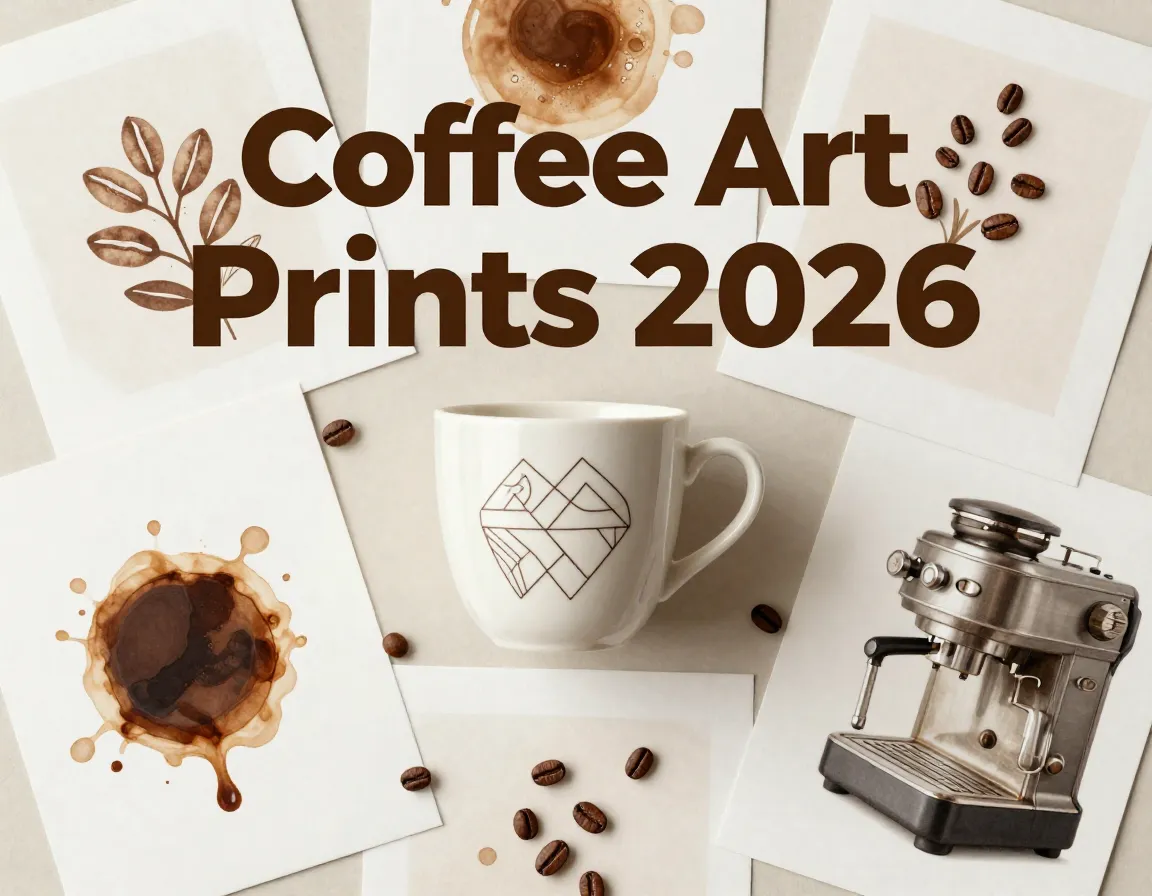 Coffee art prints minimalist design sustainable trend 2026