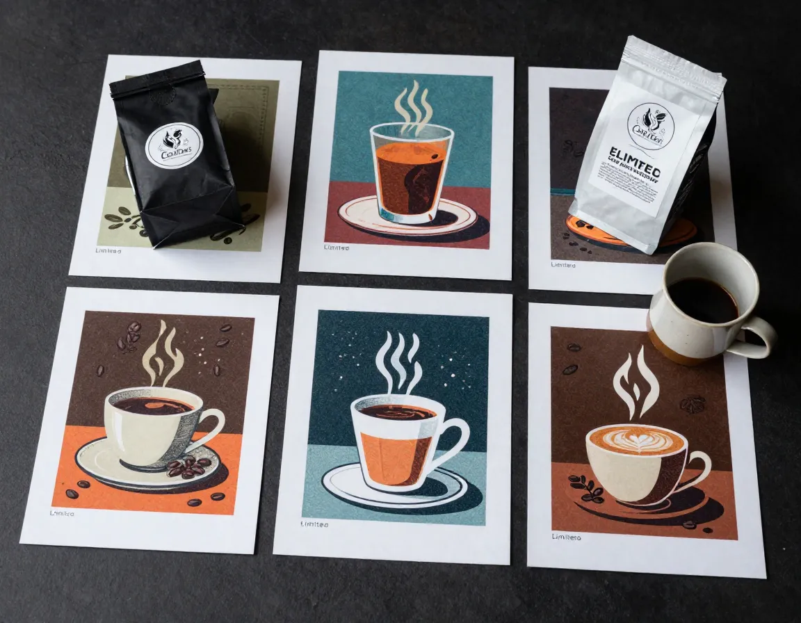 Limited edition screen print collaboration coffee art collection