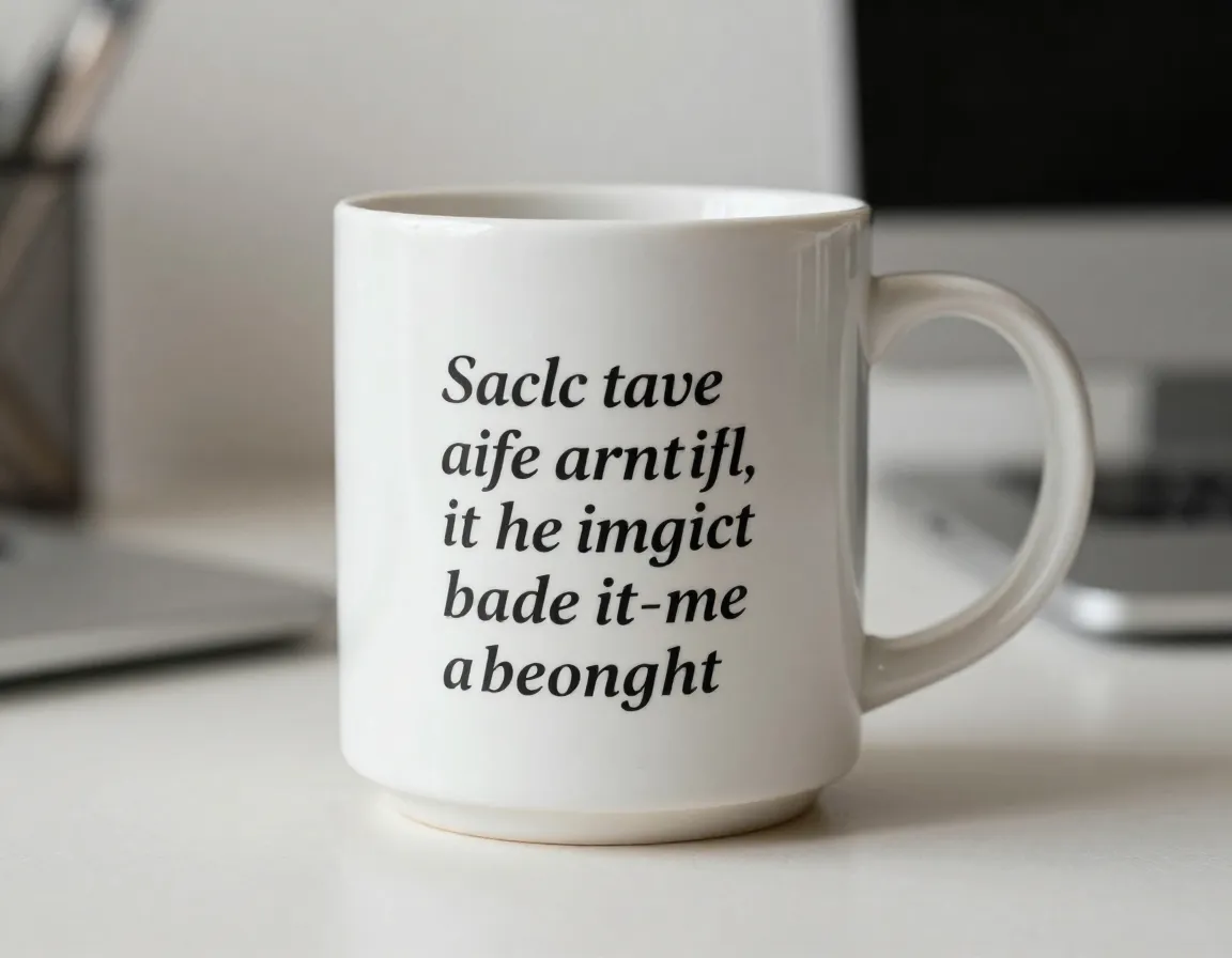 Typography based coffee cup with inspirational quote