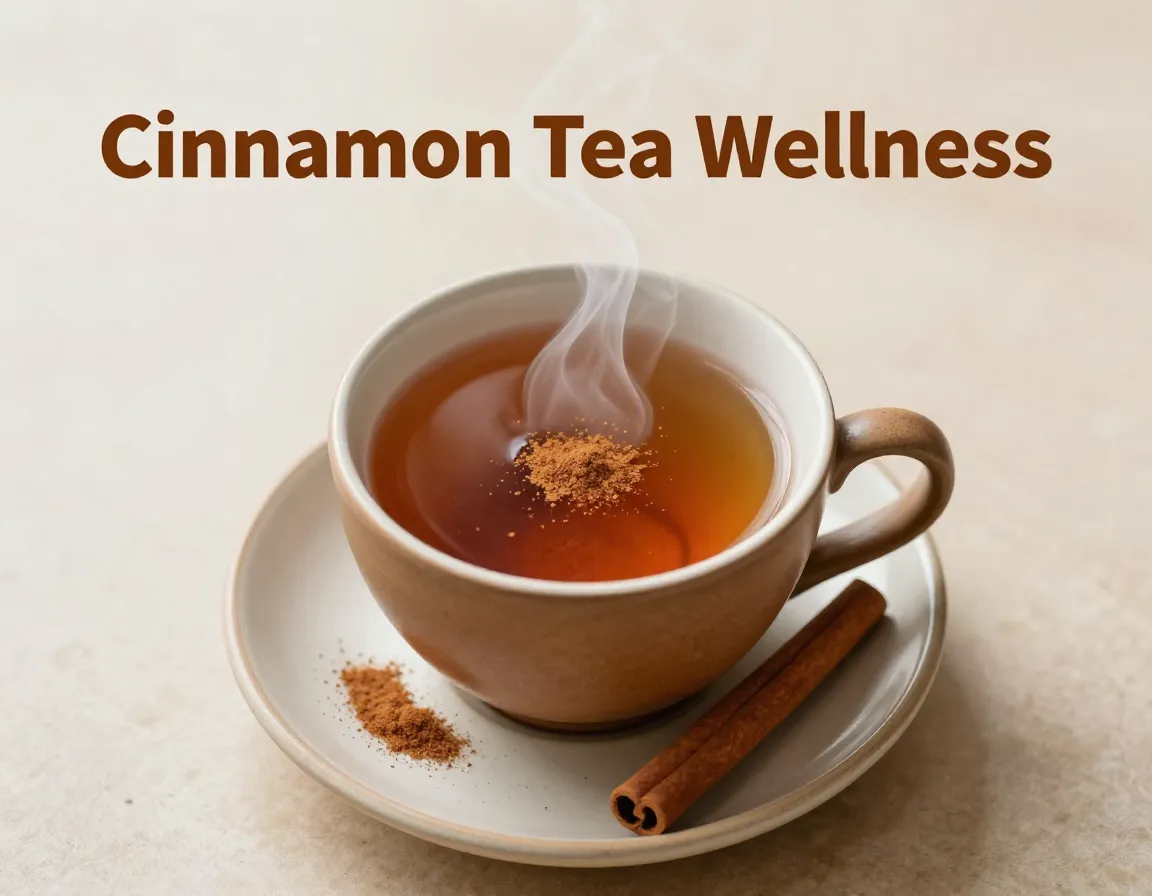 Cup steaming tea cinnamon stick wellness ritual healthy habit