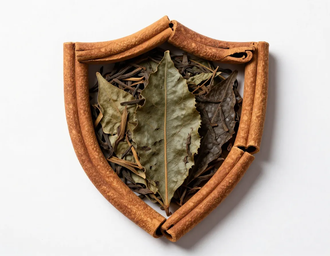 Immune shield made from cinnamon sticks and tea leaves