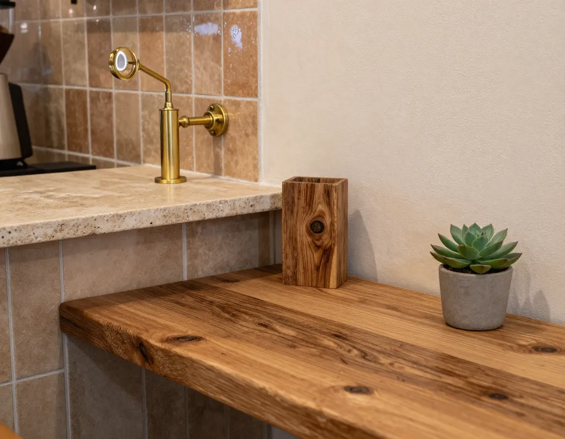 Natural materials connecting the cafe interior to earth