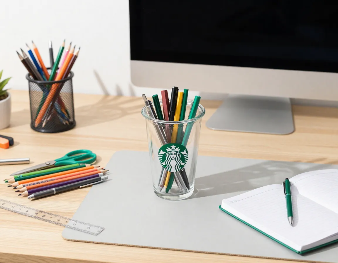 Bearista cup desktop command center with pens pencils scissors
