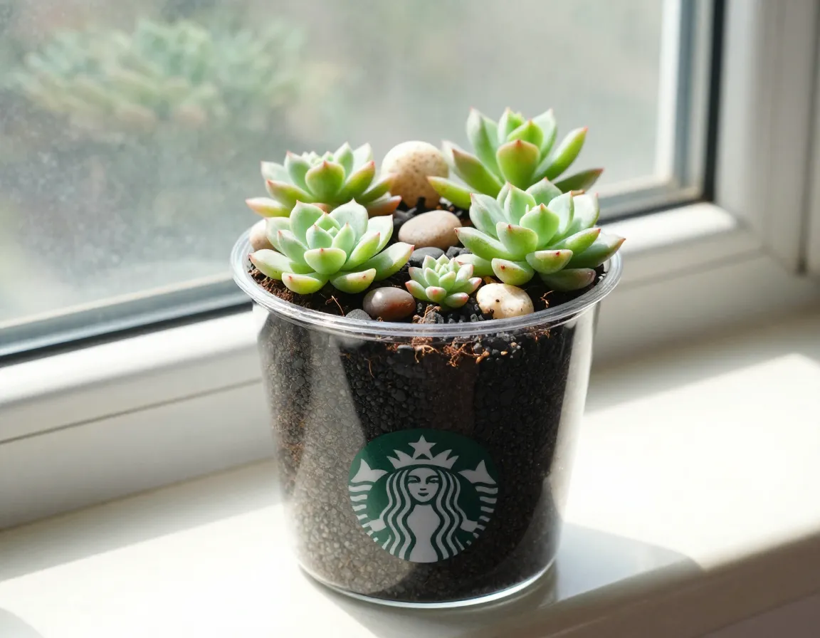 Bearista cup mini succulent garden with layered soil
