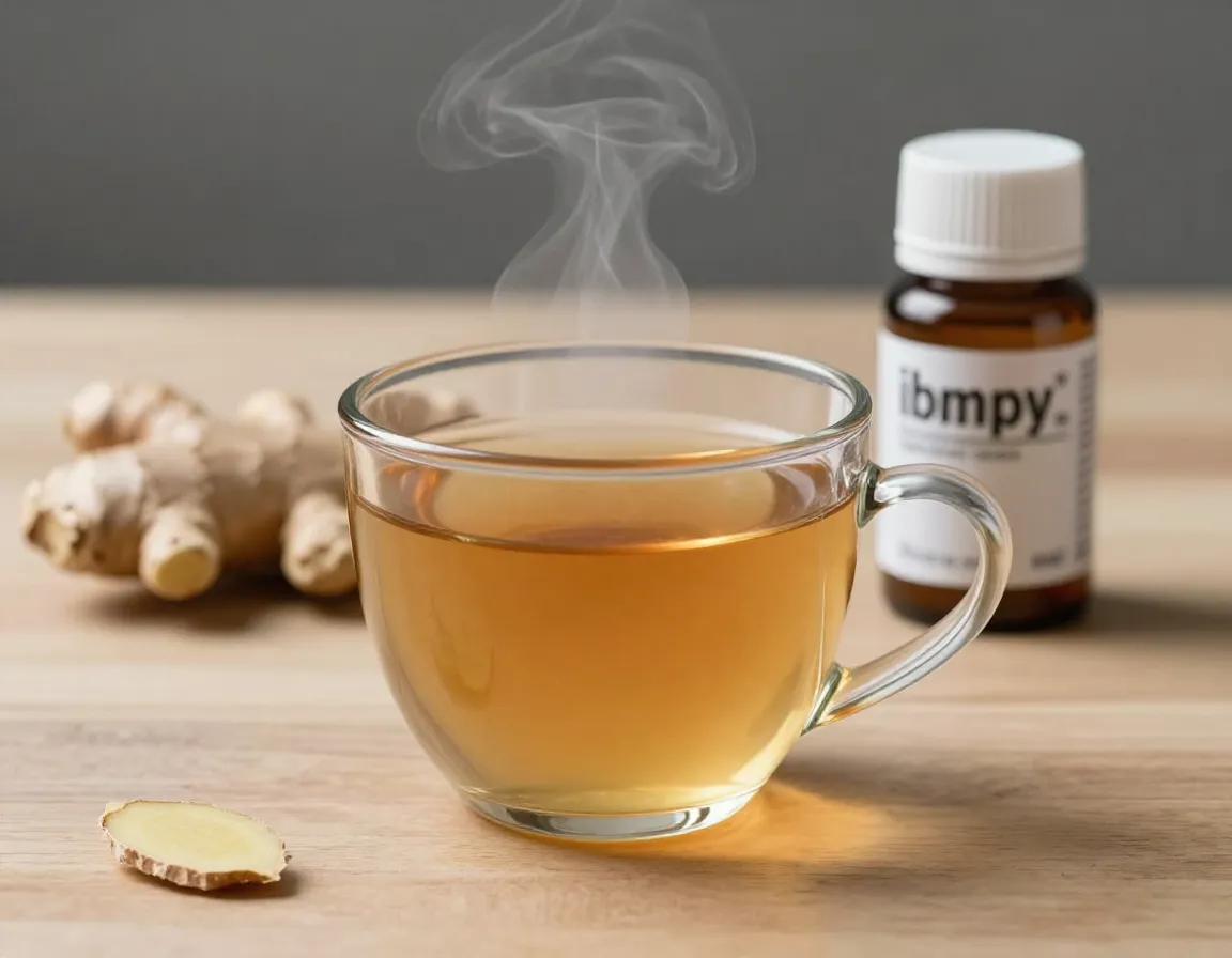 Natural pain relief ginger tea with ibuprofen bottle alternative