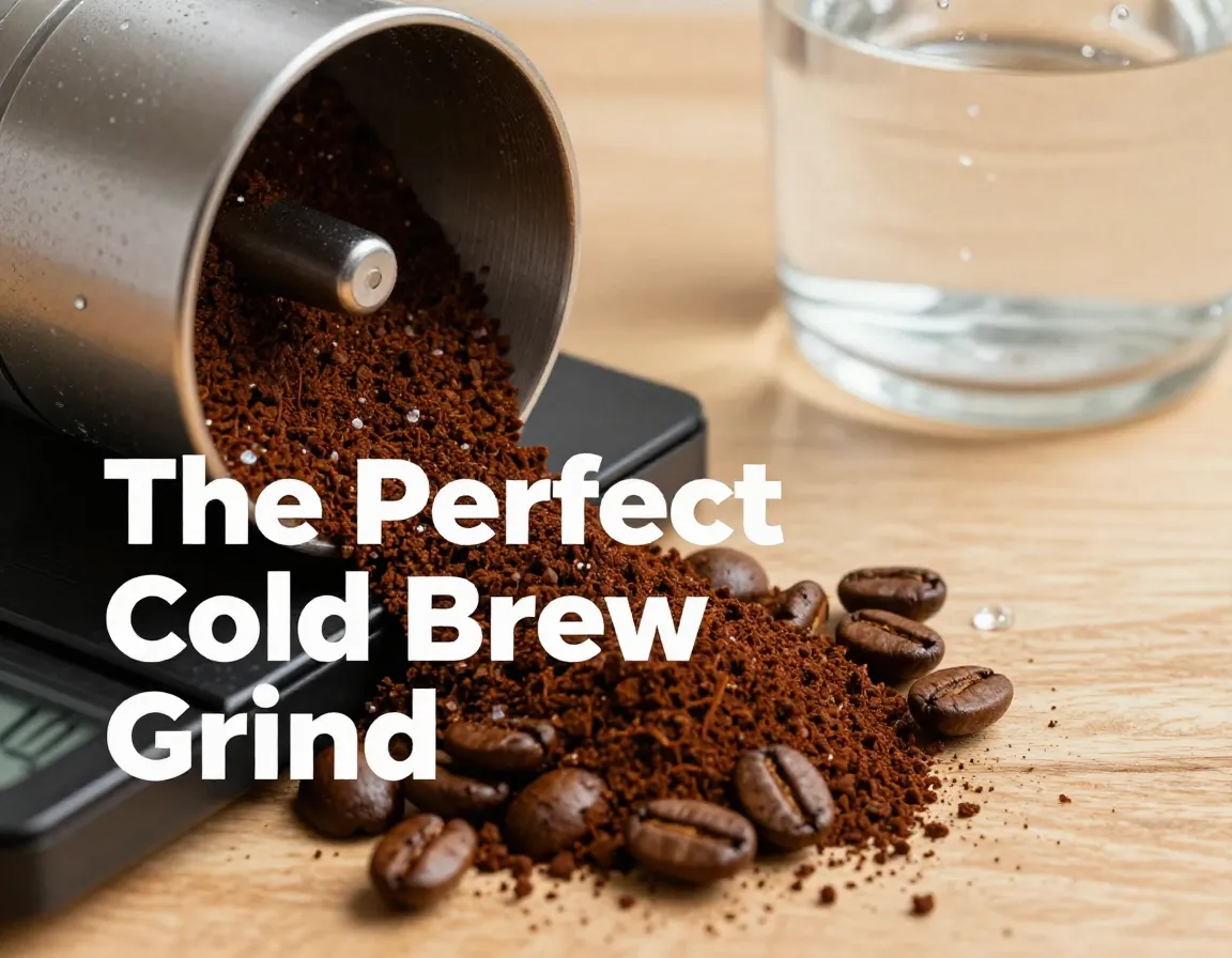 Coffee grind burr grinder sea salt texture scale jar water droplets