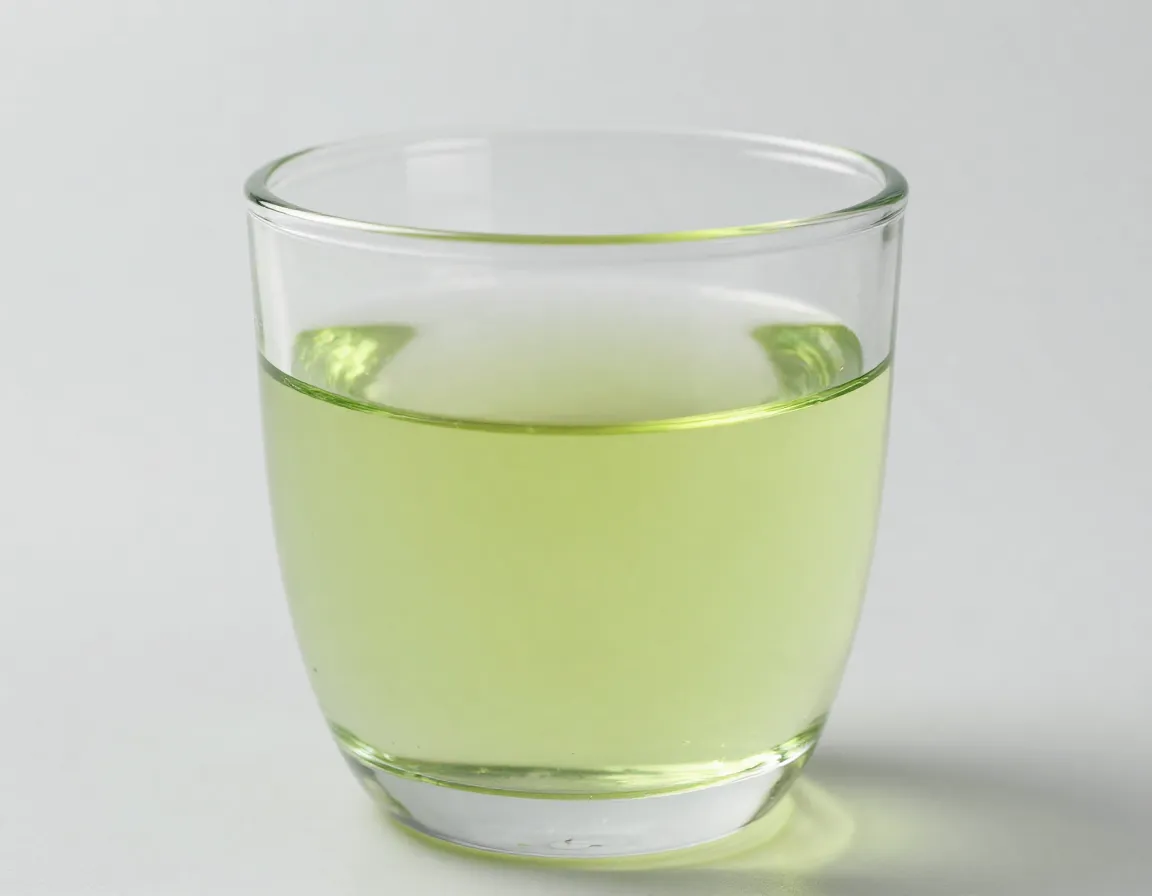 One pure flavor of clear glass cup with green tea