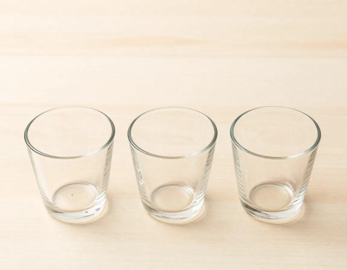 No residual flavors glass cup clean neutral state