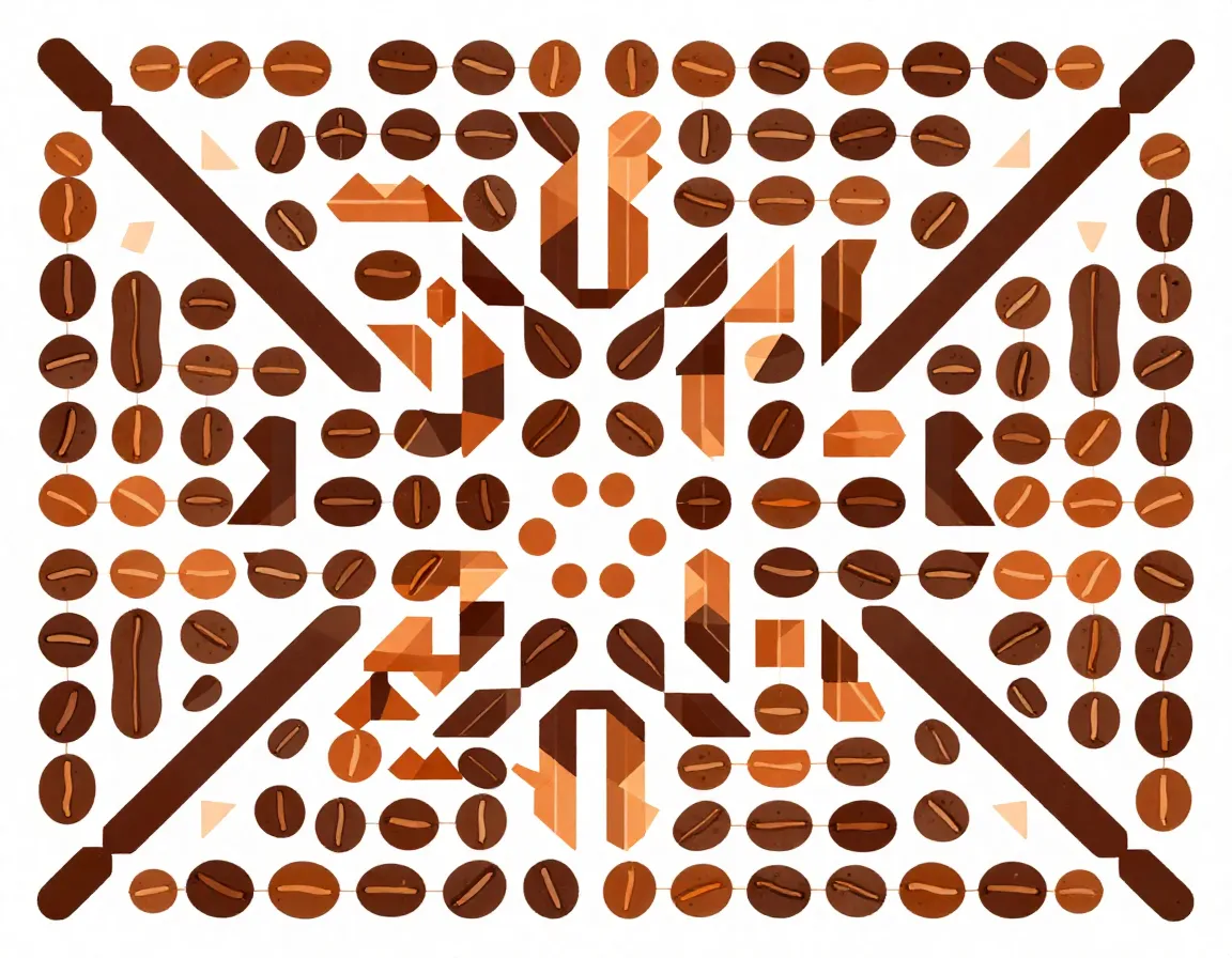 Geometric tessellating coffee bean pattern angular symmetrical