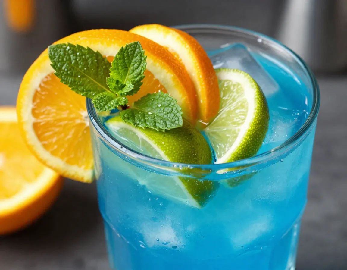 Blue citrus blast long island lime orange garnish