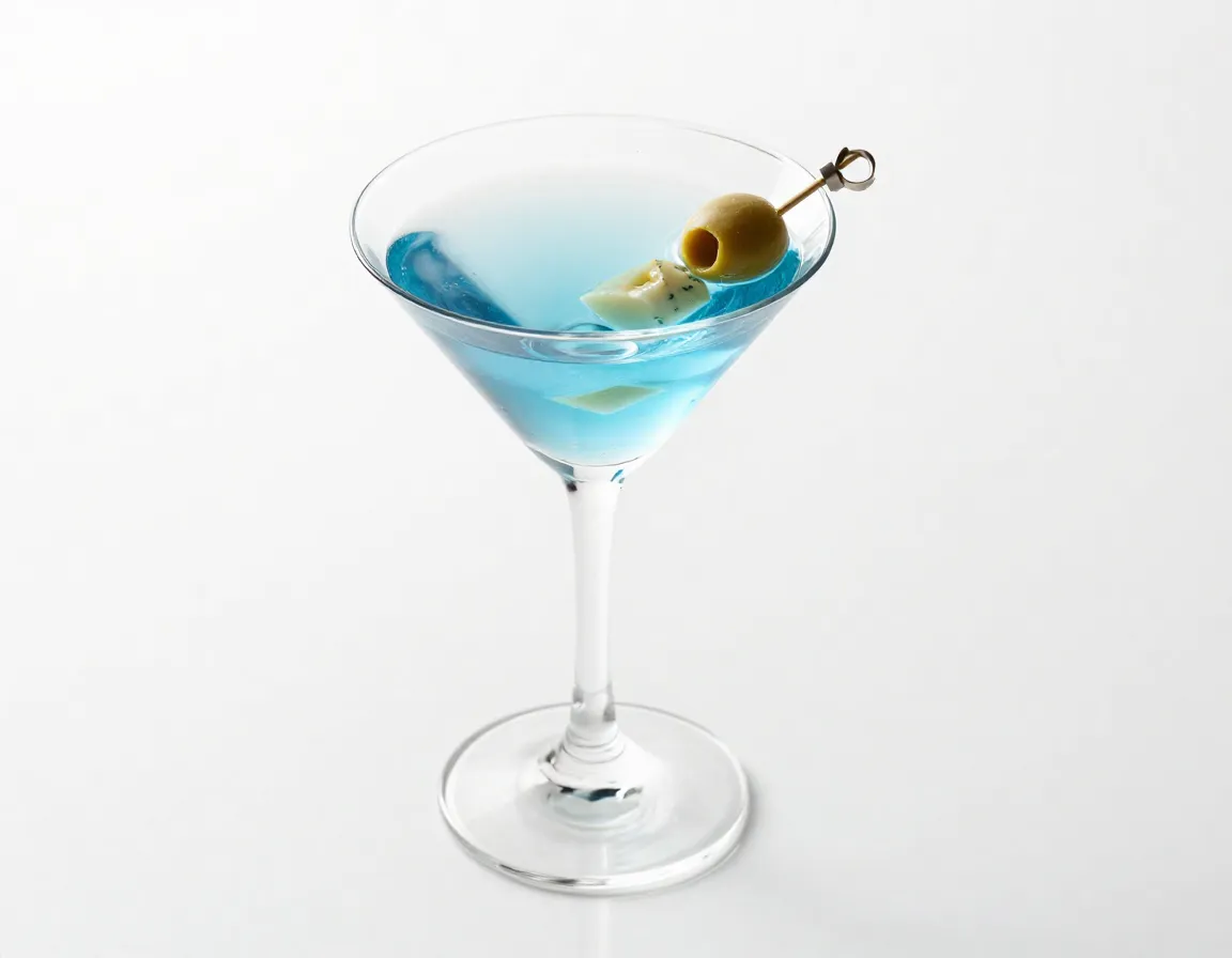 Blue long island martini style chilled glass