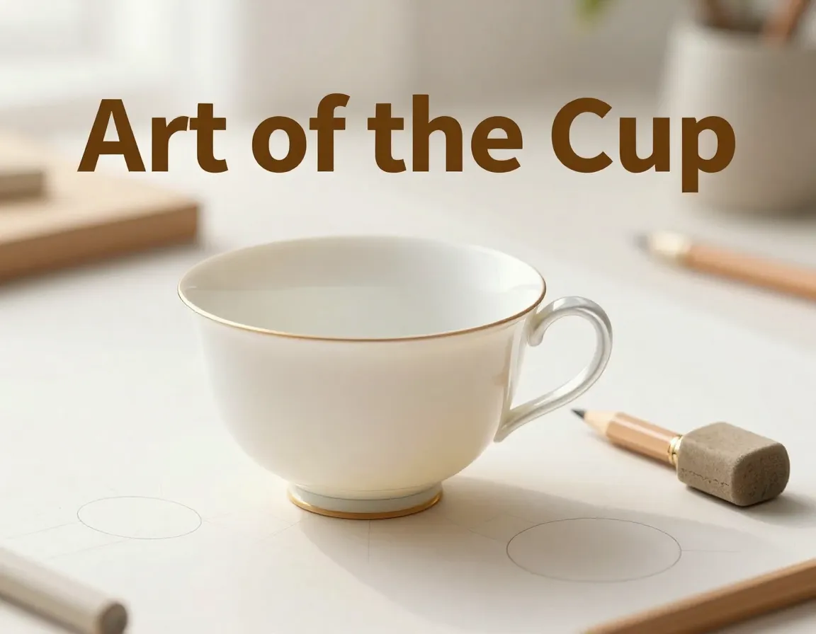 Beginner tea cup drawing tutorial with pencil and construction lines