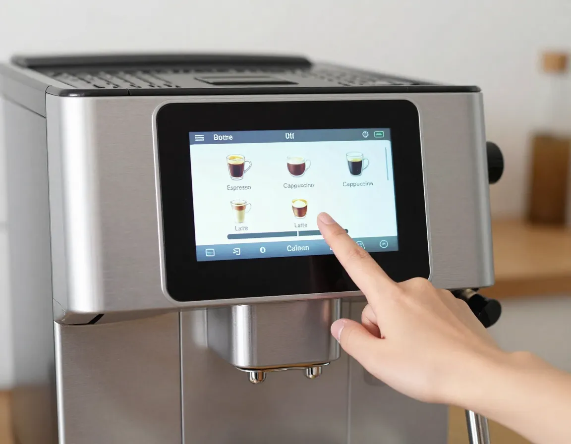 Intuitive color touchscreen display with visual beverage recipe selection