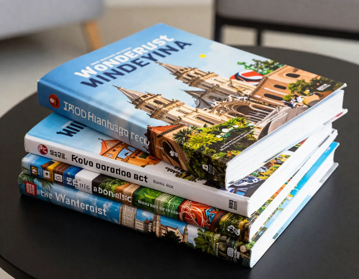 A stack of three travel and culture books featuring architectural tours and global photography