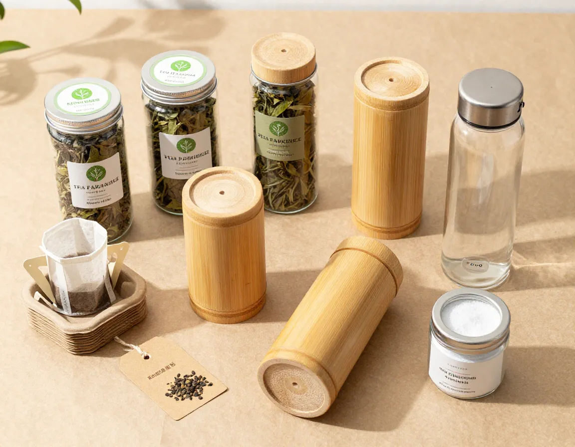 Eco conscious tea paradise organic leaves bamboo containers reusable bottle