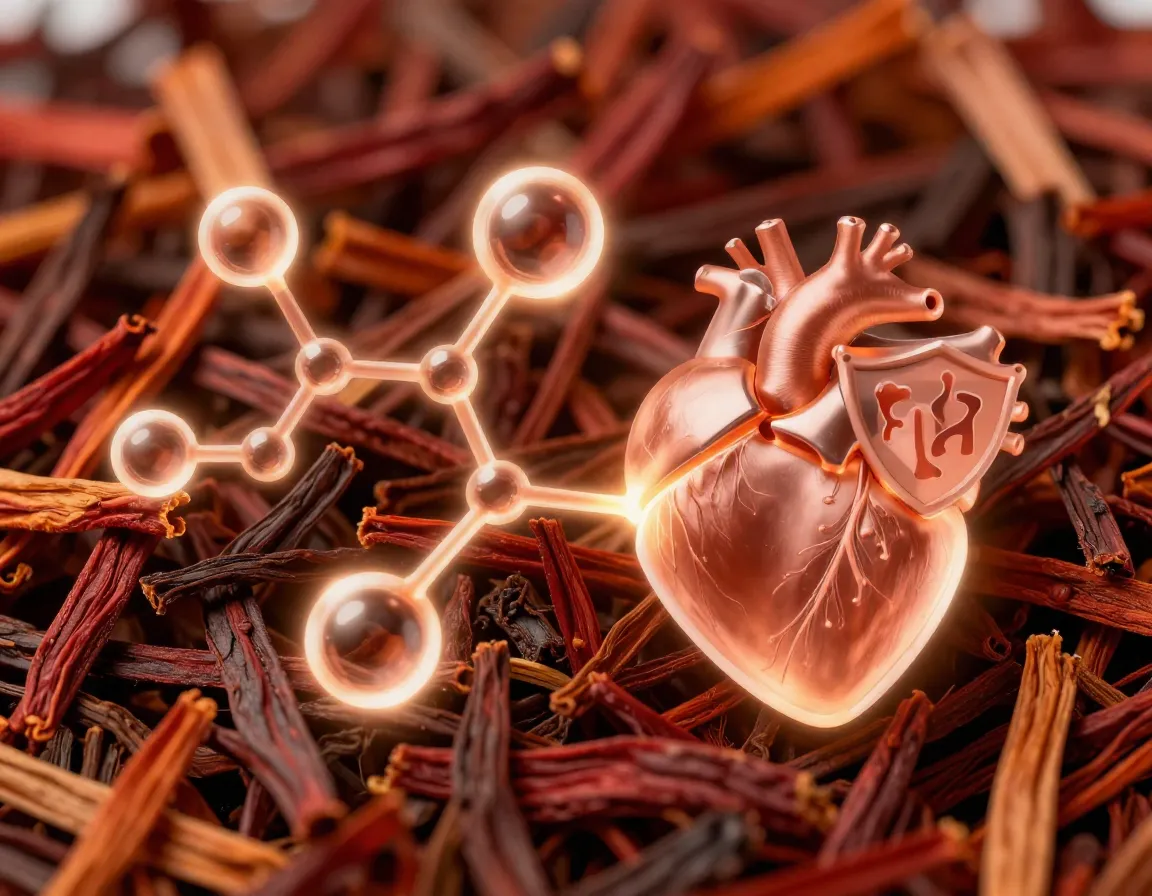 Red rooibos tea unique aspalathin antioxidant cardiovascular protection graphic
