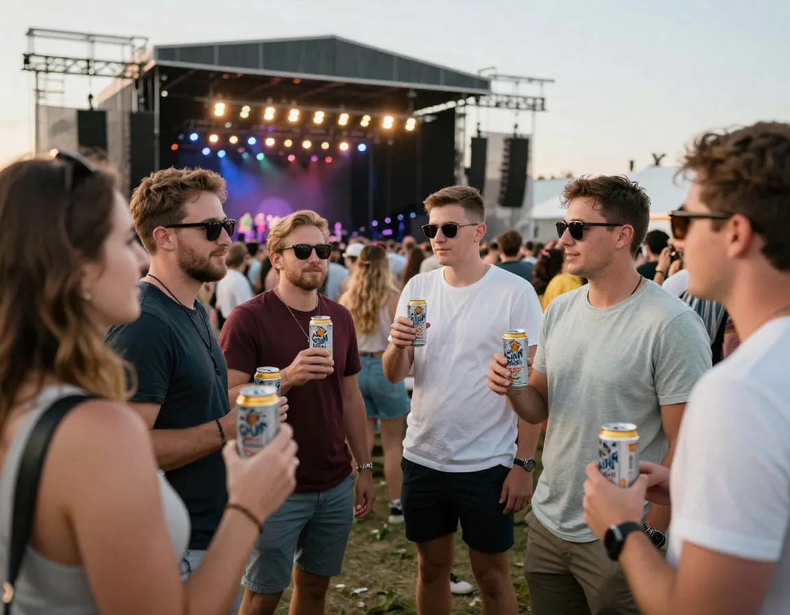 Sun cruiser drinks at an outdoor concert social gathering