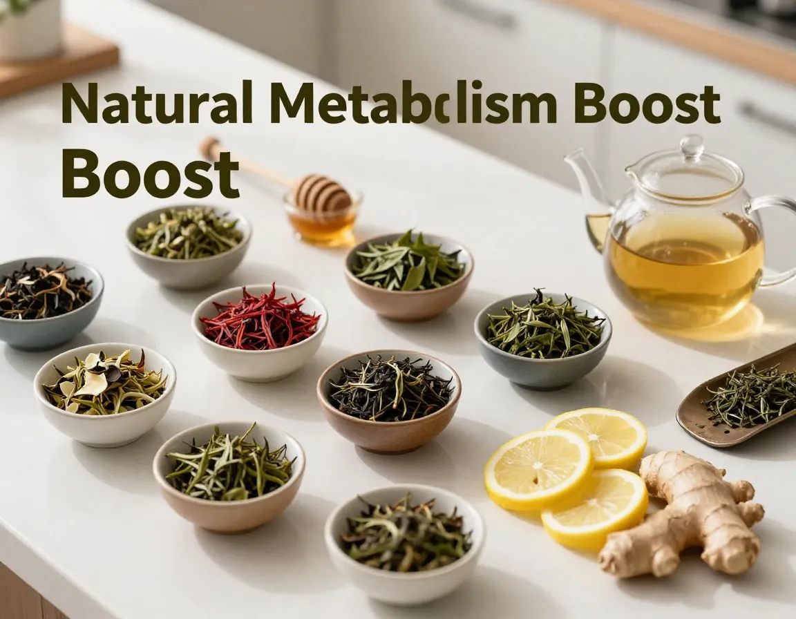 Nine tea varieties steaming pot natural light morning wellness ritual