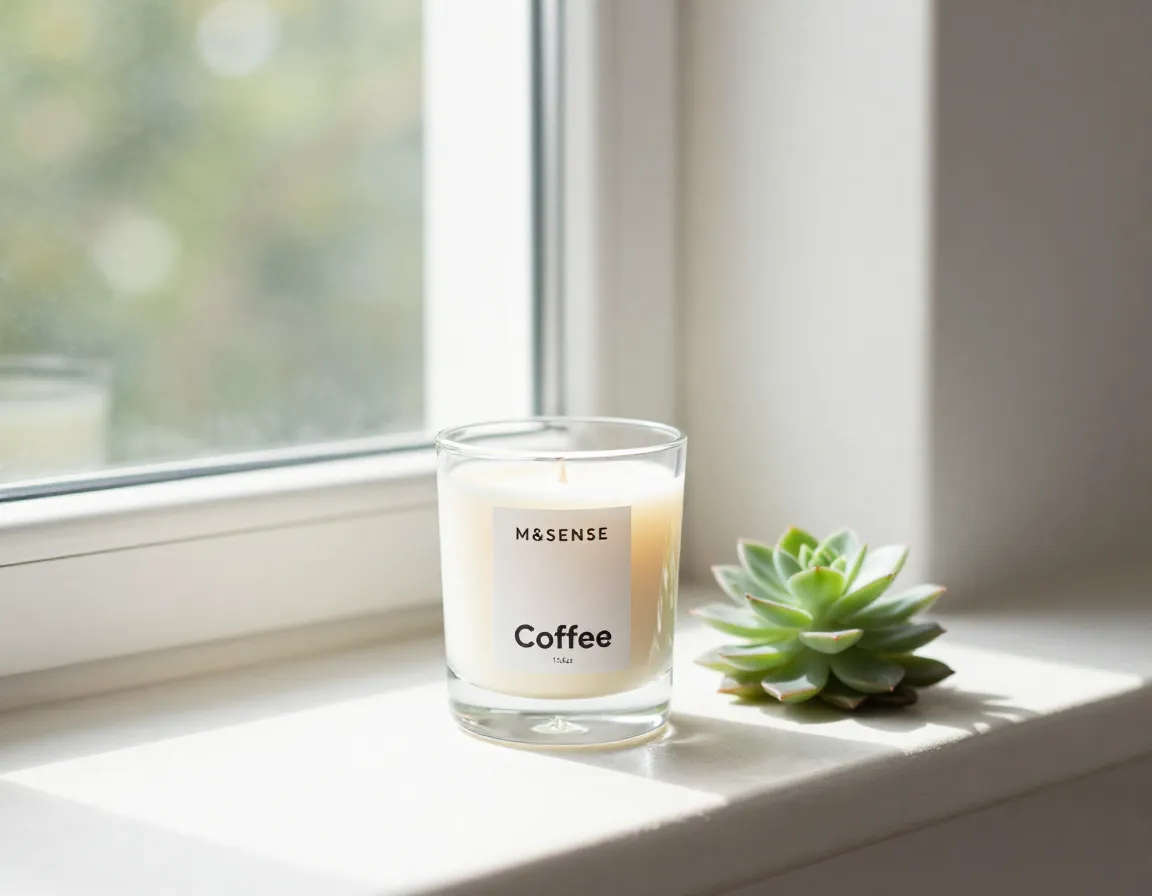 Clean choice msense coffee candle natural soy wax eco friendly paraben free