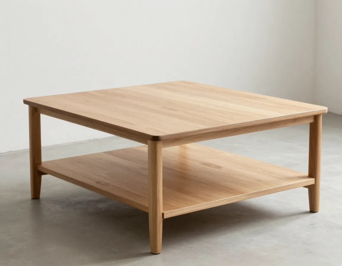 Dual layer storage coffee table two level surface lower shelf