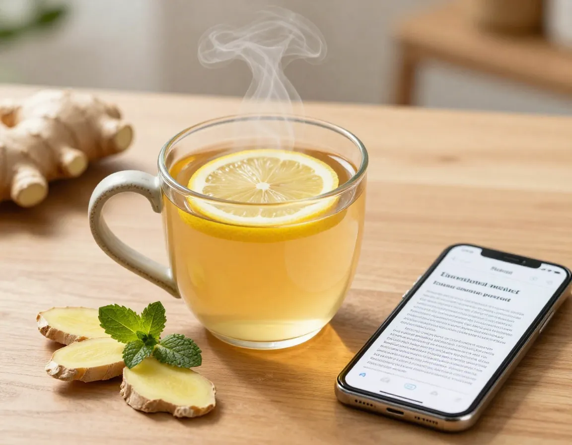 Exceptional nausea relief with ginger and lemon tea