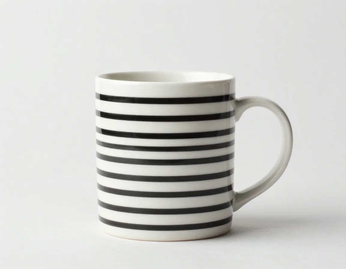 Minimalist stripe pattern mug with clean horizontal bands