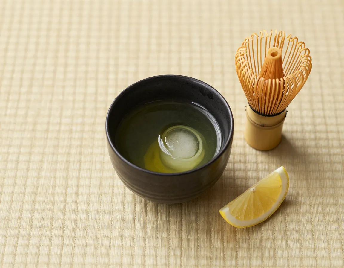 Delicate green tea zen arnold palmer in a japanese teacup