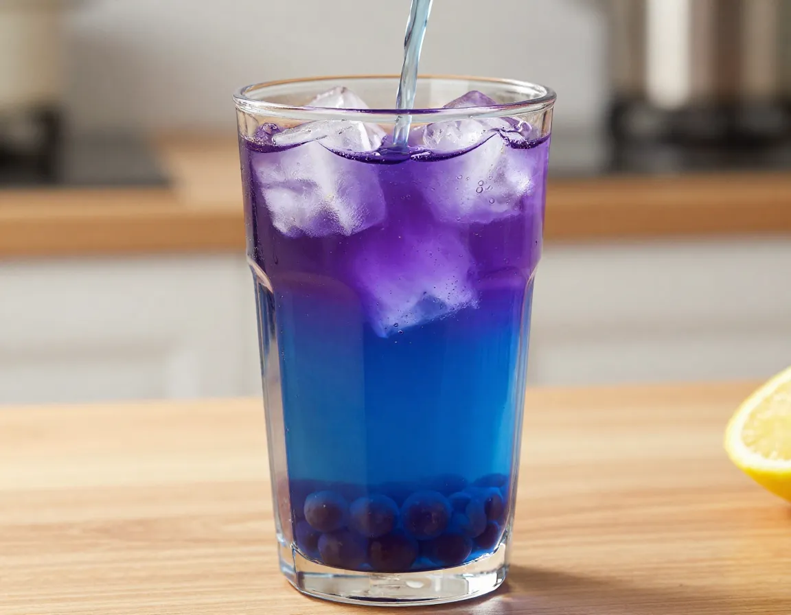 Magical blue to purple color changing butterfly pea flower tea