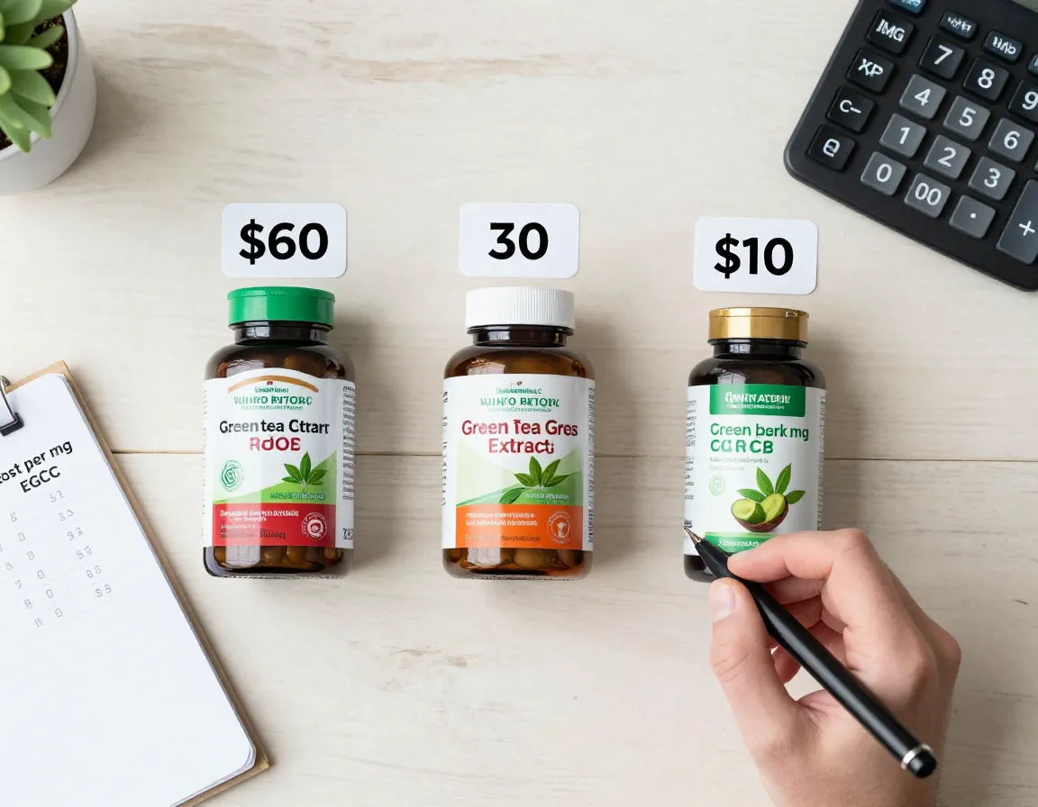 Value comparison shopping for green tea extract supplements
