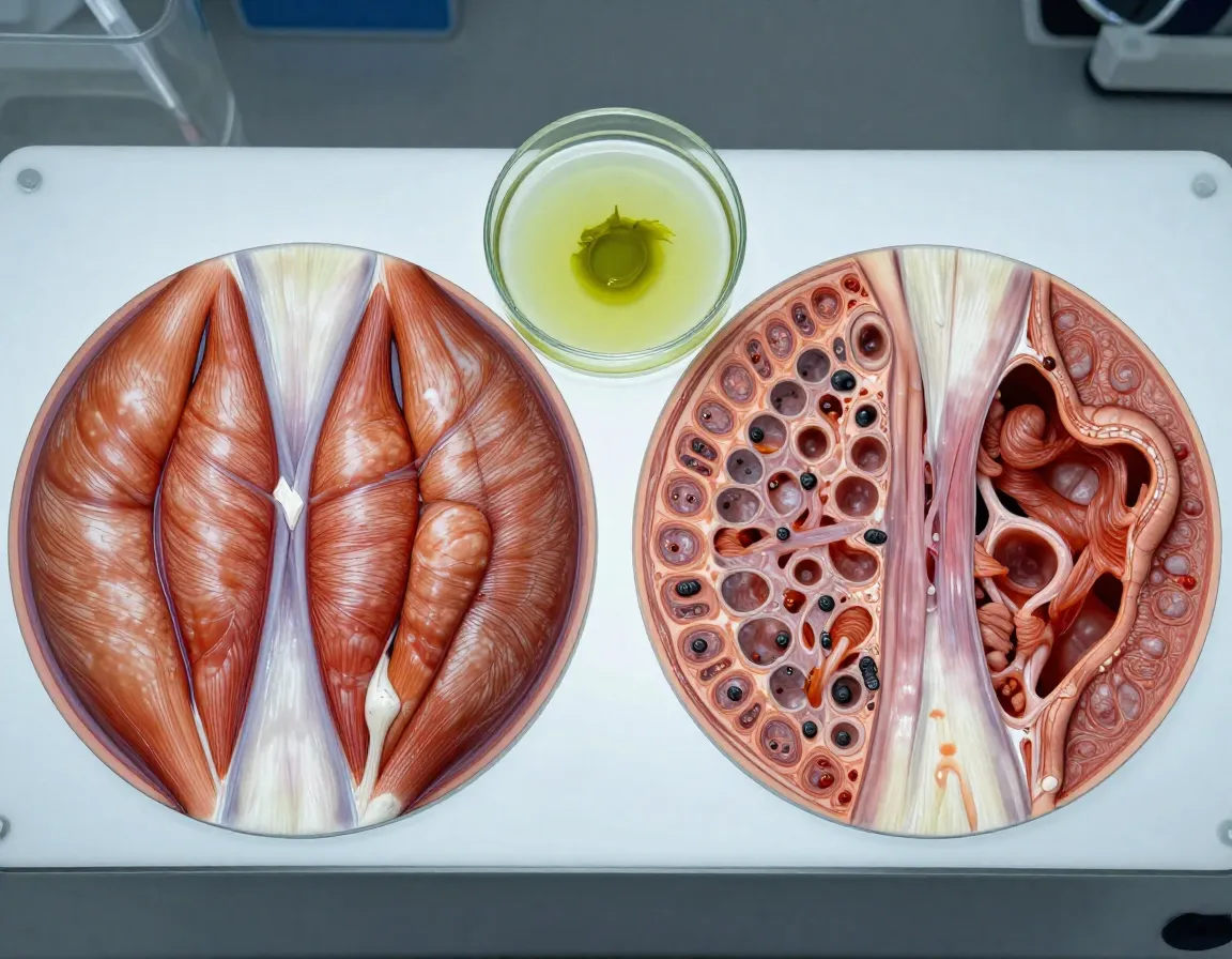 Preserves muscle mass microscope slides of muscle fibers with tea