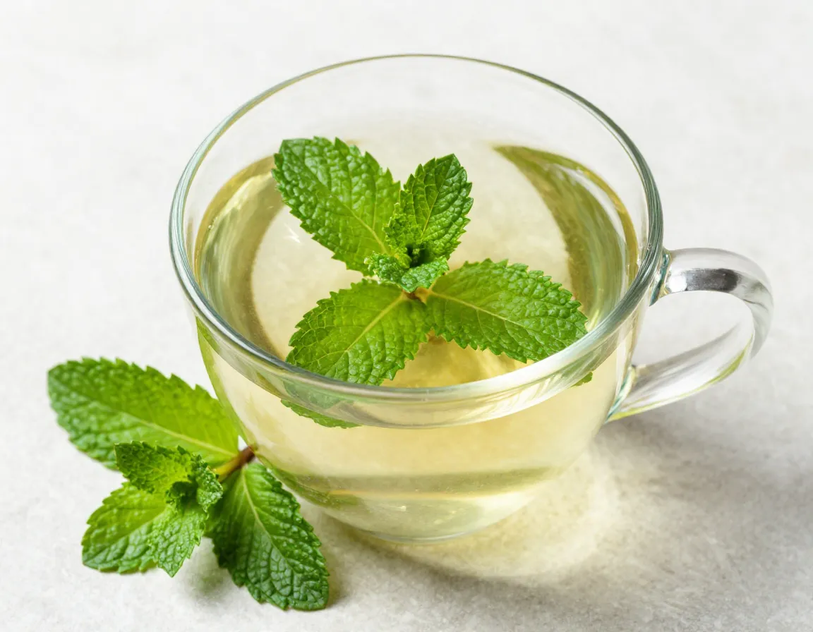 Peppermint leaves fresh green mental alertness energy boost midday