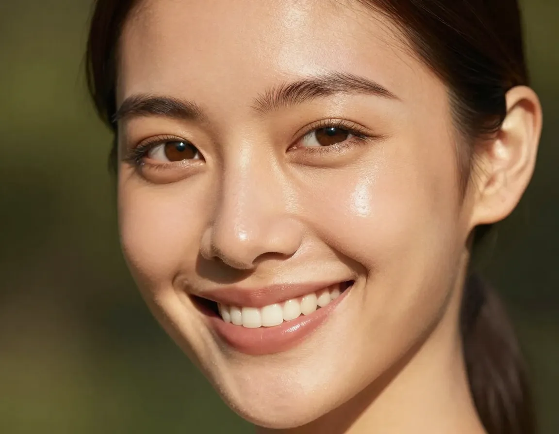 Natural matcha glow radiant complexion with even skin tone