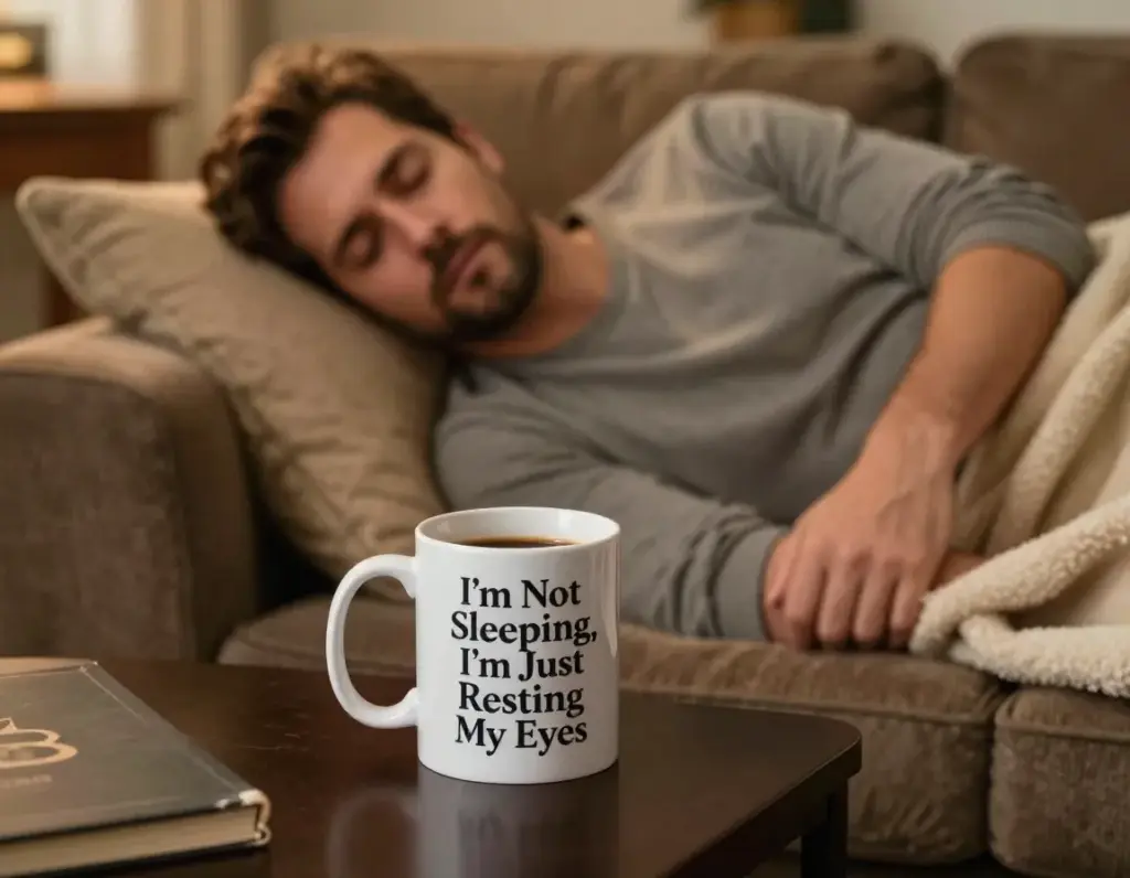 Im not sleeping resting my eyes mug dad napping humor